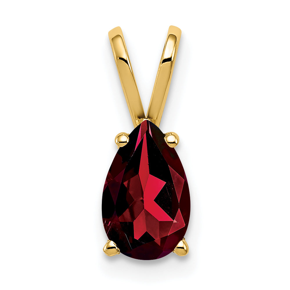 14k 8x5mm Pear Garnet pendant Main image