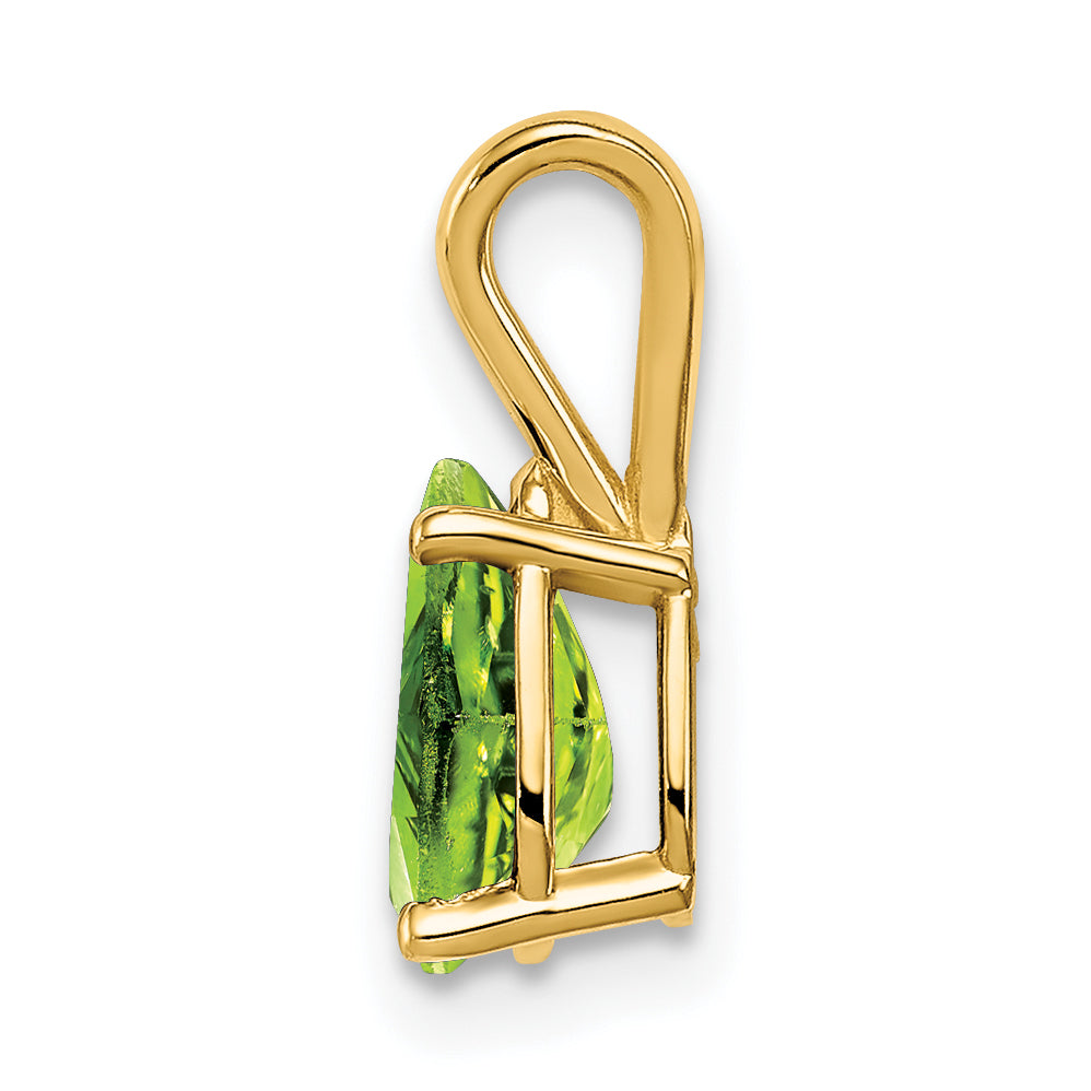 14K 8x5mm Pear Peridot pendant Secondary image