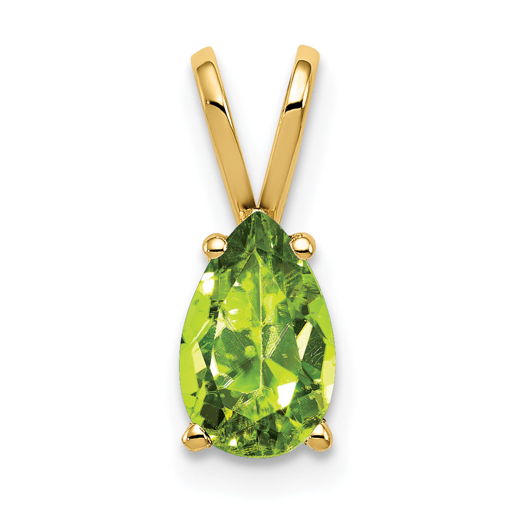 14k 8x5mm Pear Peridot pendant Main image