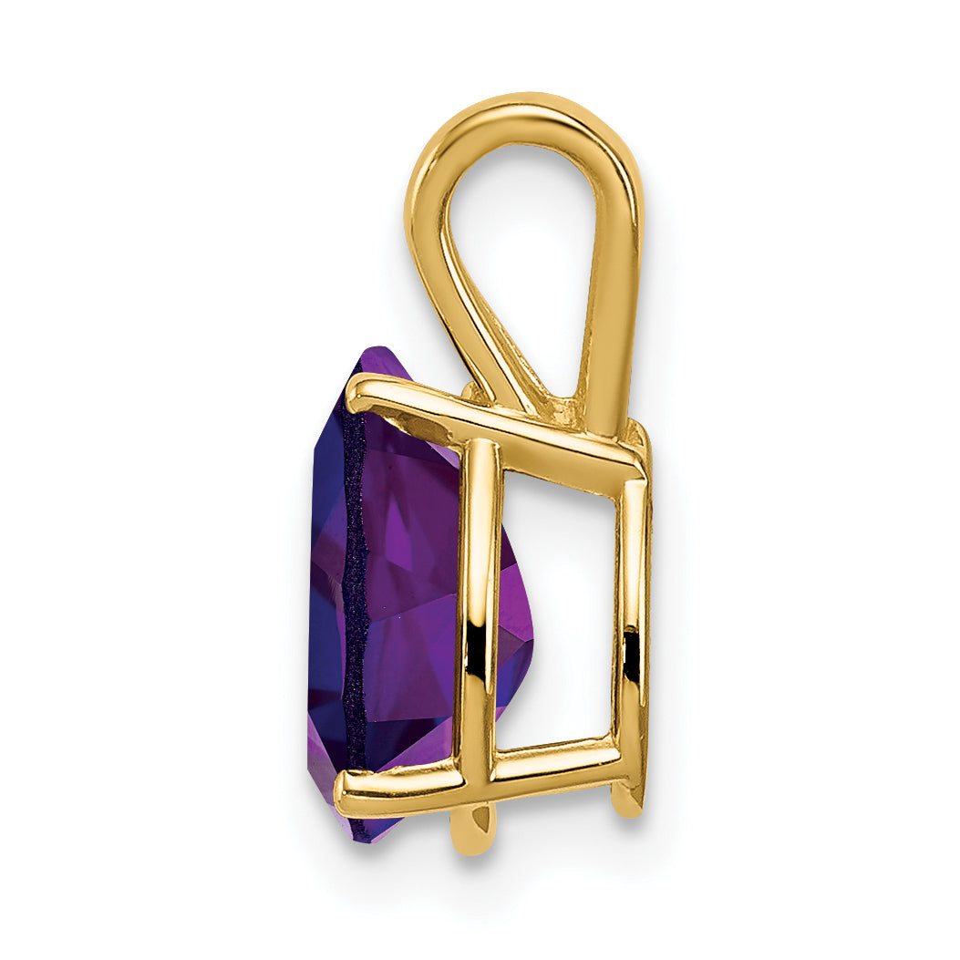 14K 9x6mm Pear Amethyst pendant Secondary image