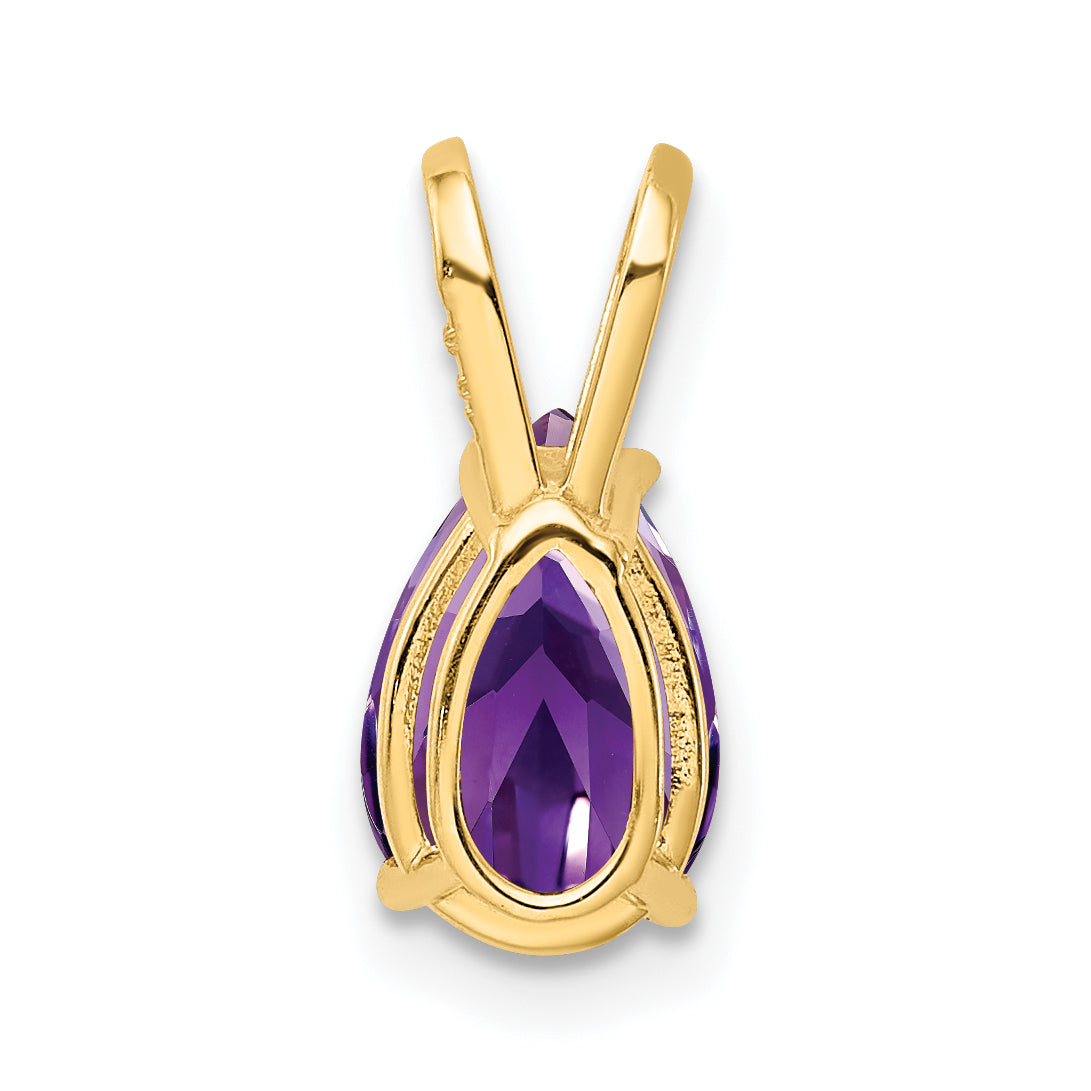 14K 9x6mm Pear Amethyst pendant