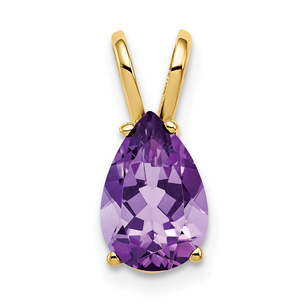 14k 9x6mm Pear Amethyst pendant Main image