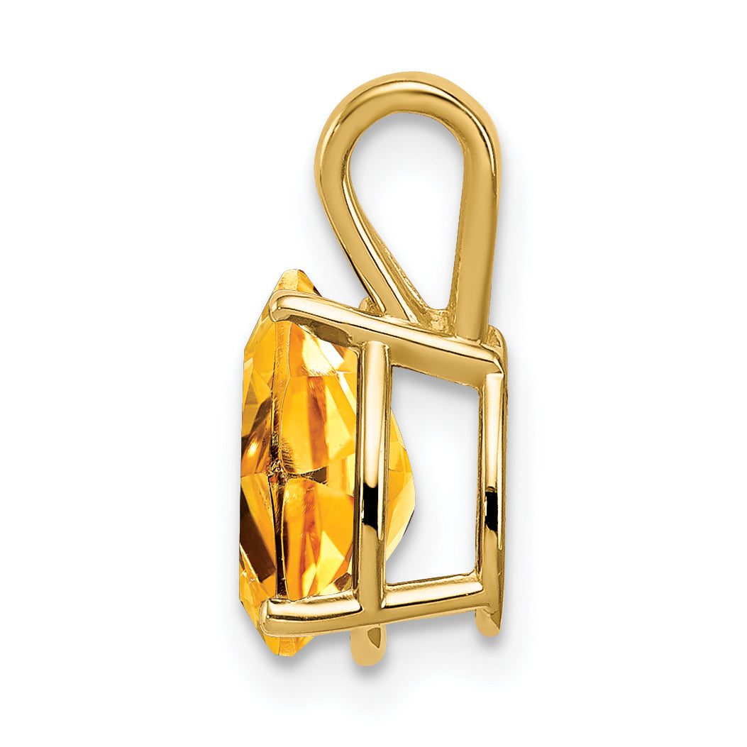 14K 9x6mm Pear Citrine pendant Secondary image