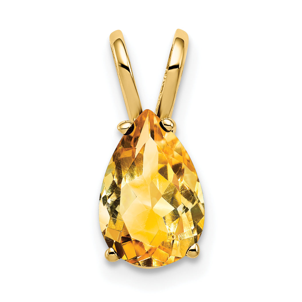 14k 9x6mm Pear Citrine pendant Main image
