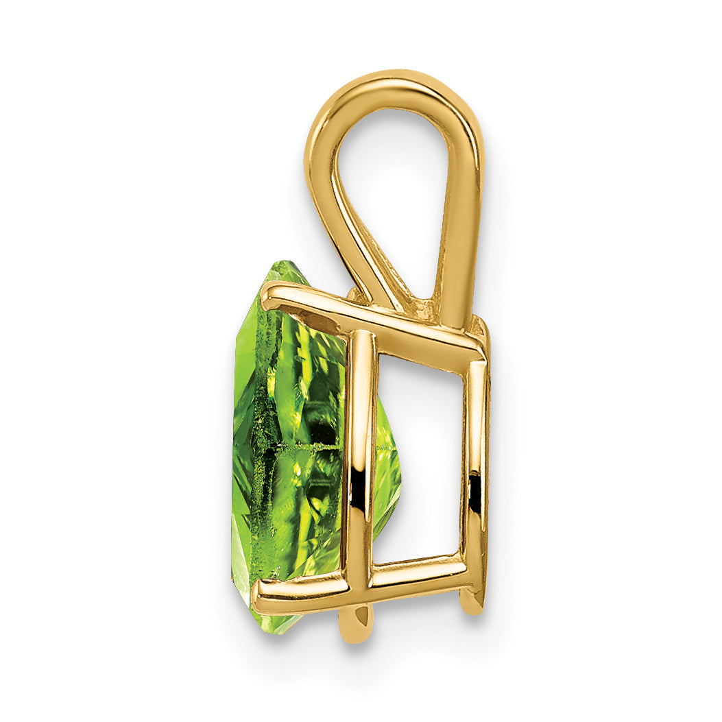 14K 9x6mm Pear Peridot pendant Secondary image