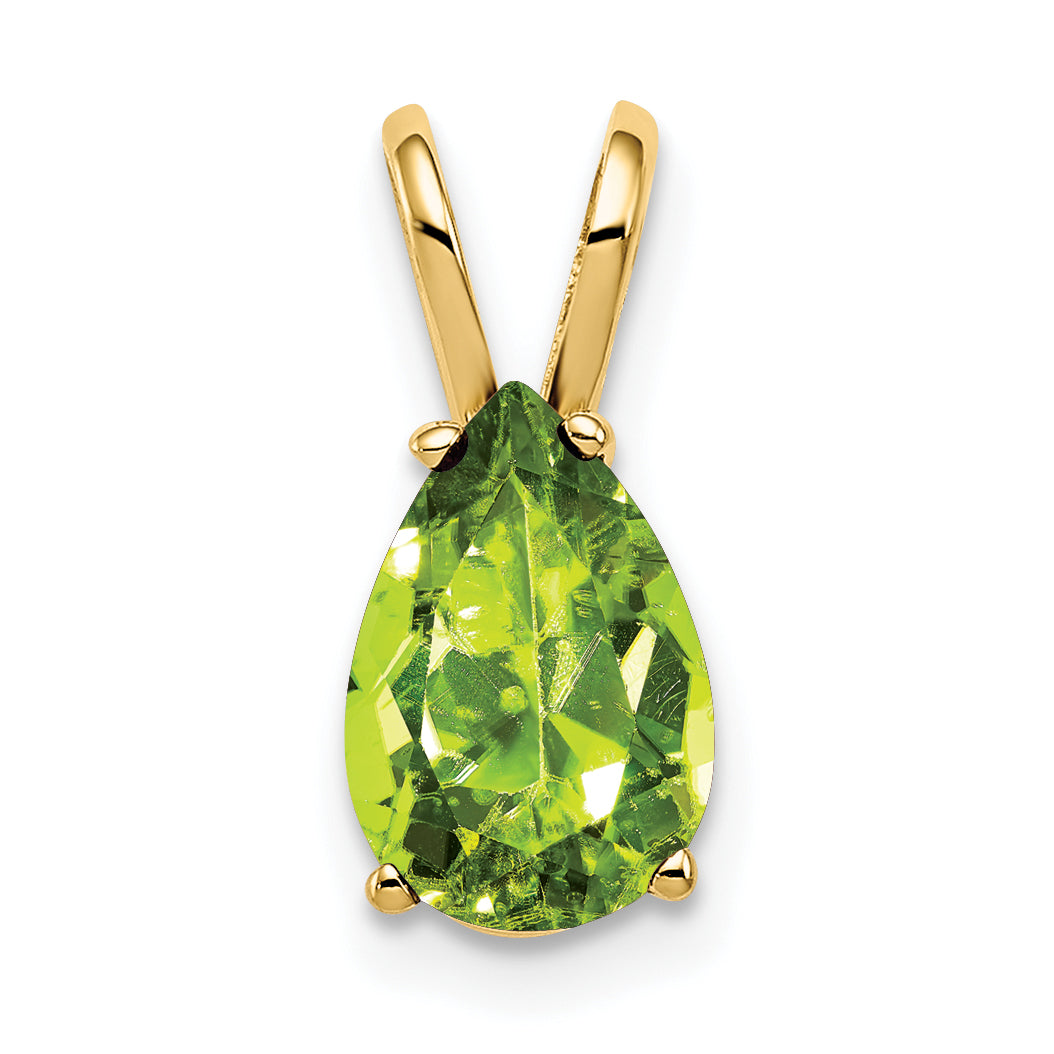 14k 9x6mm Pear Peridot pendant Main image