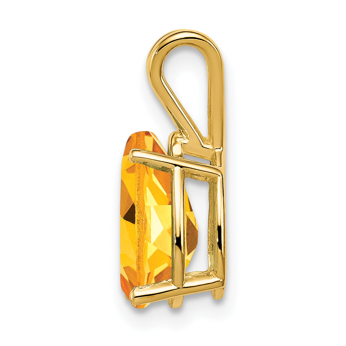 14K 10x7mm Pear Citrine pendant Secondary image
