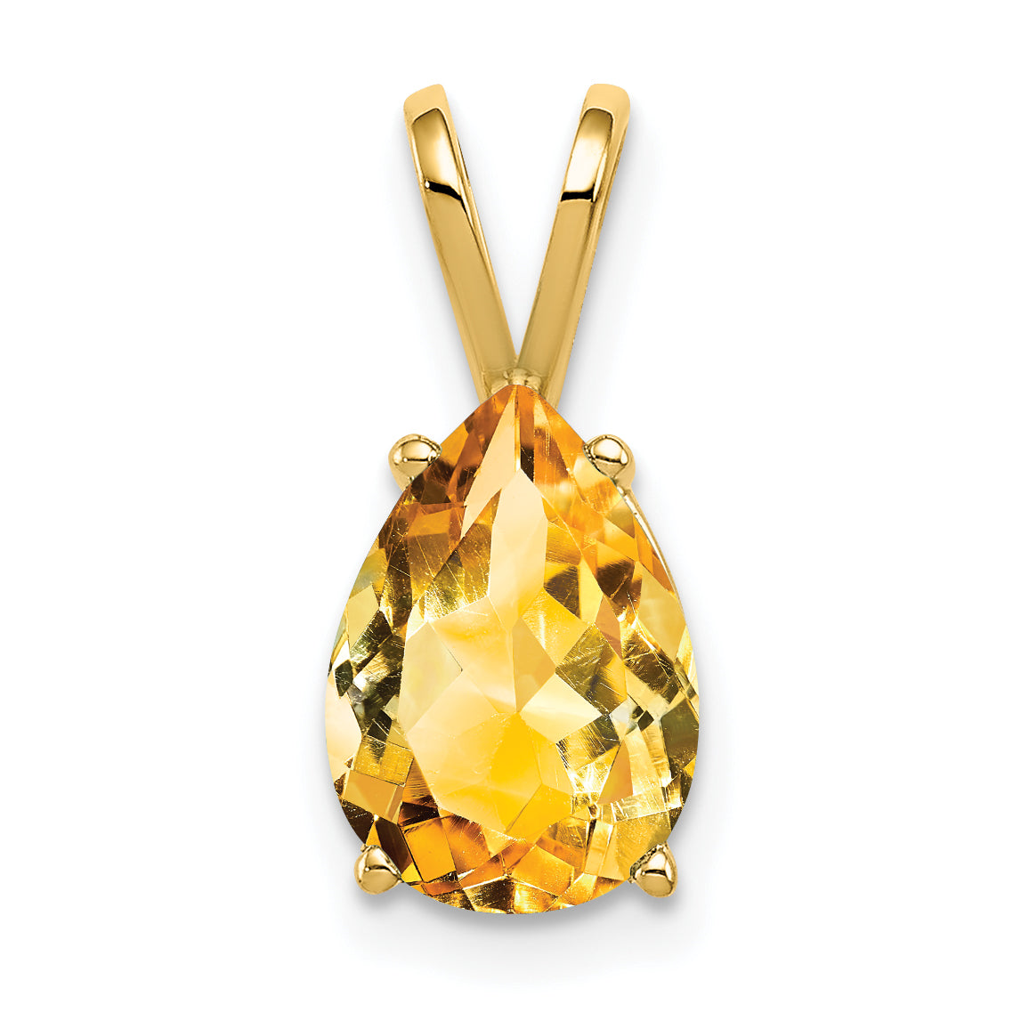 14k 10x7mm Pear Citrine pendant Main image