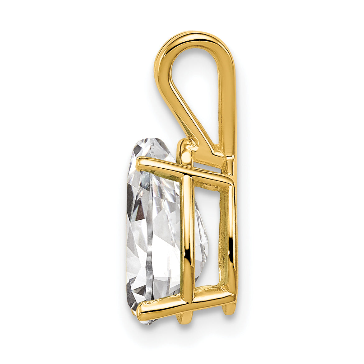 14K 10x7mm Pear Cubic Zirconia pendant