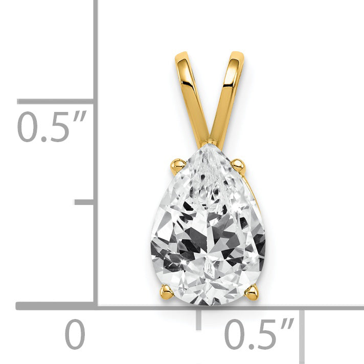 14K 10x7mm Pear Cubic Zirconia pendant