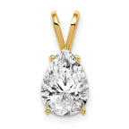 14k 10x7mm Pear Cubic Zirconia pendant