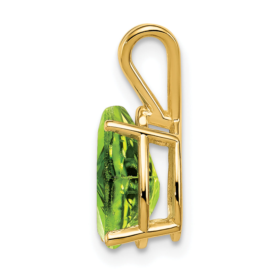 14K 10x7mm Pear Peridot pendant Secondary image