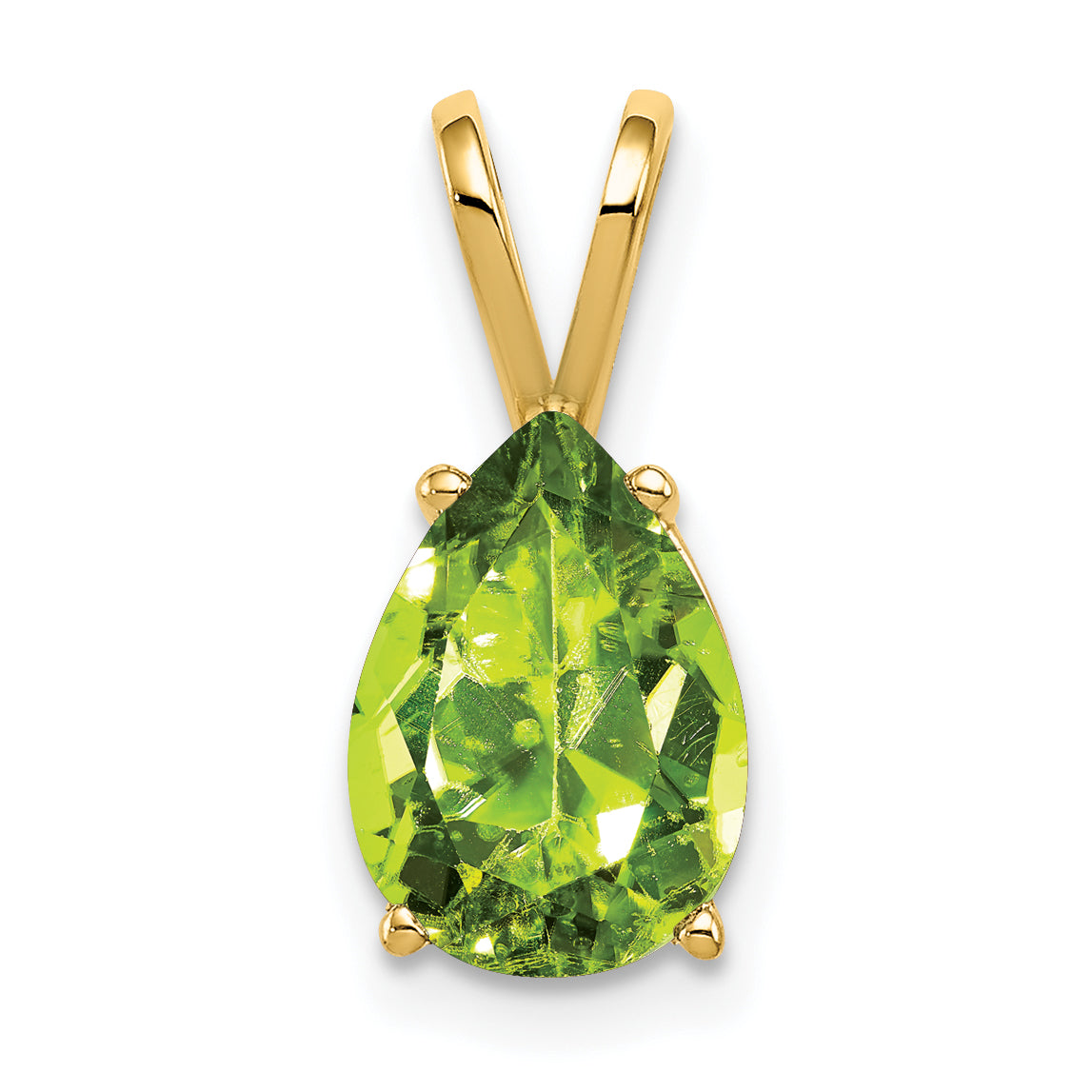 14k 10x7mm Pear Peridot pendant Main image