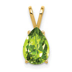 14k 10x7mm Pear Peridot pendant