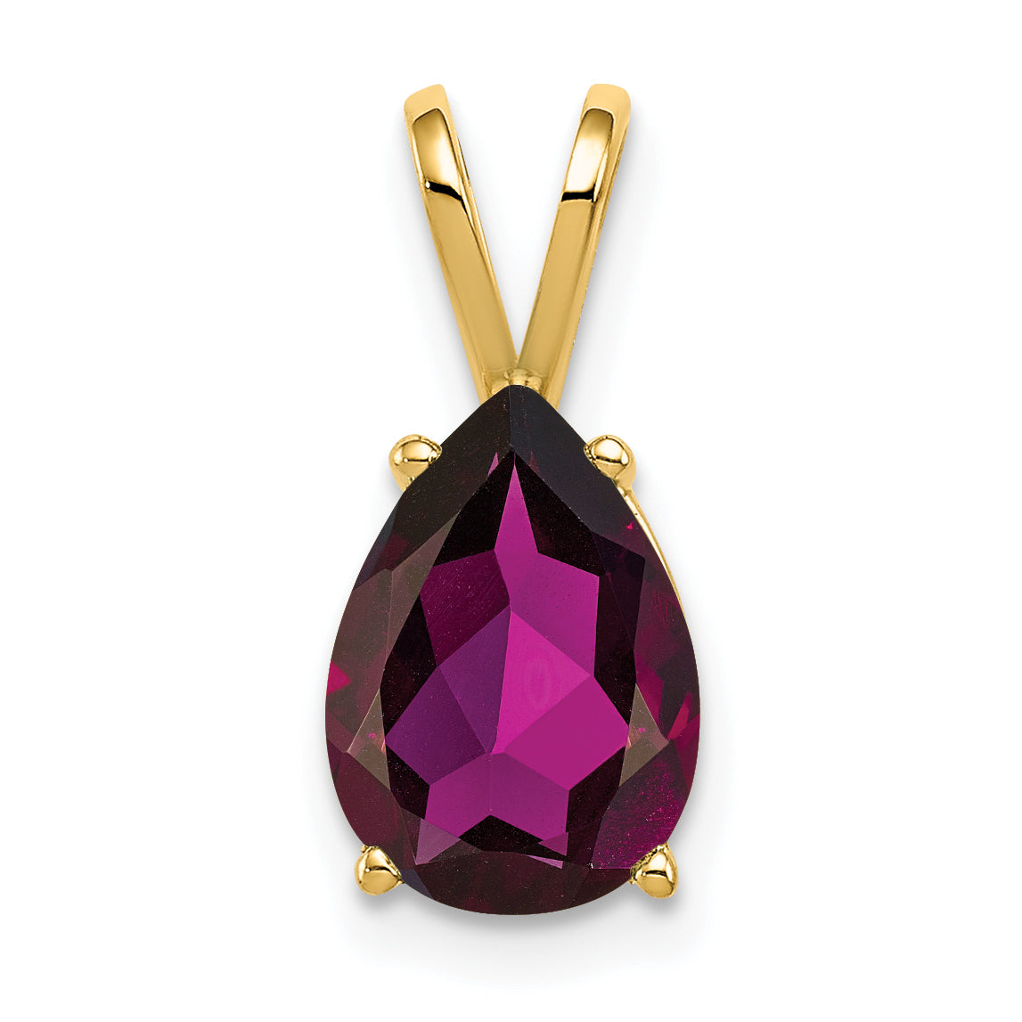 14k 10x7mm Pear Rhodolite Garnet pendant Main image