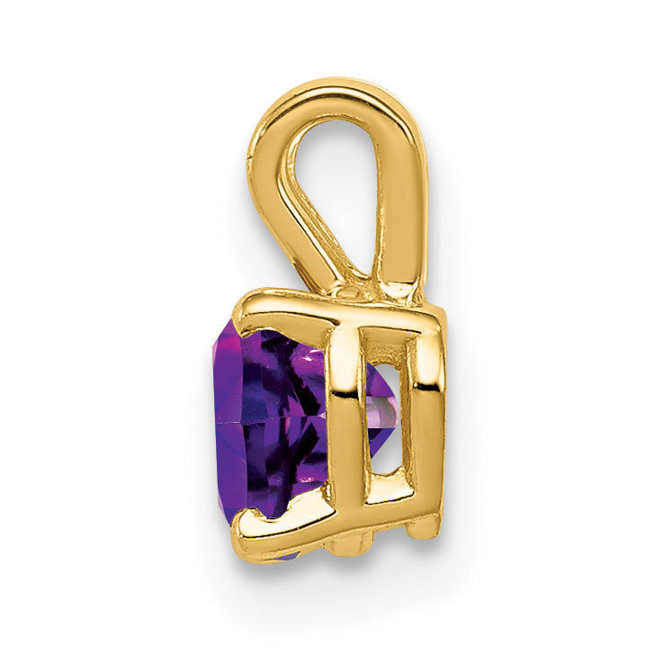 14K 5mm Heart Amethyst pendant