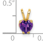 14K 5mm Heart Amethyst pendant