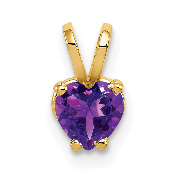 14k 5mm Heart Amethyst pendant Main image