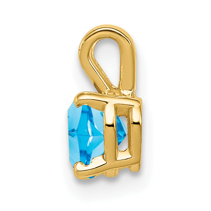 14K 5mm Heart Blue Topaz pendant Secondary image