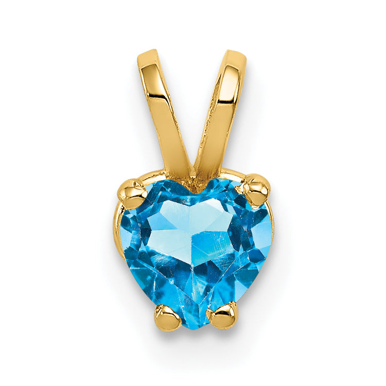 14k 5mm Heart Blue Topaz pendant Main image
