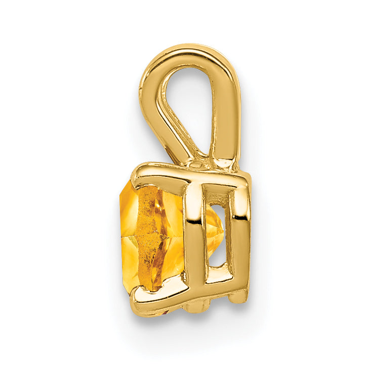 14K 5mm Heart Citrine pendant Secondary image