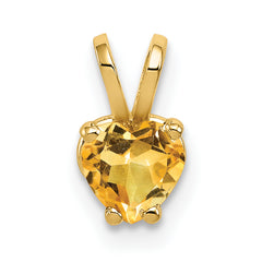 14k 5mm Heart Citrine pendant