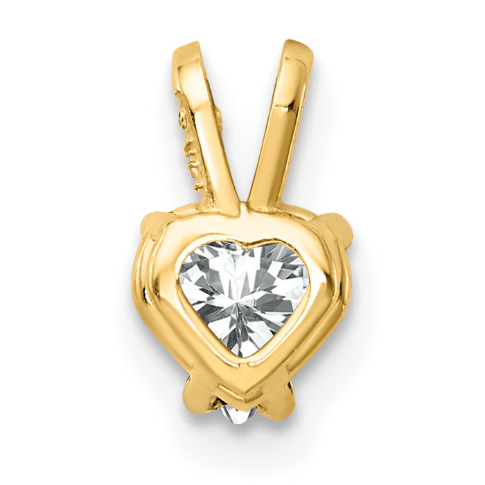 14K 5mm Heart Cubic Zirconia pendant