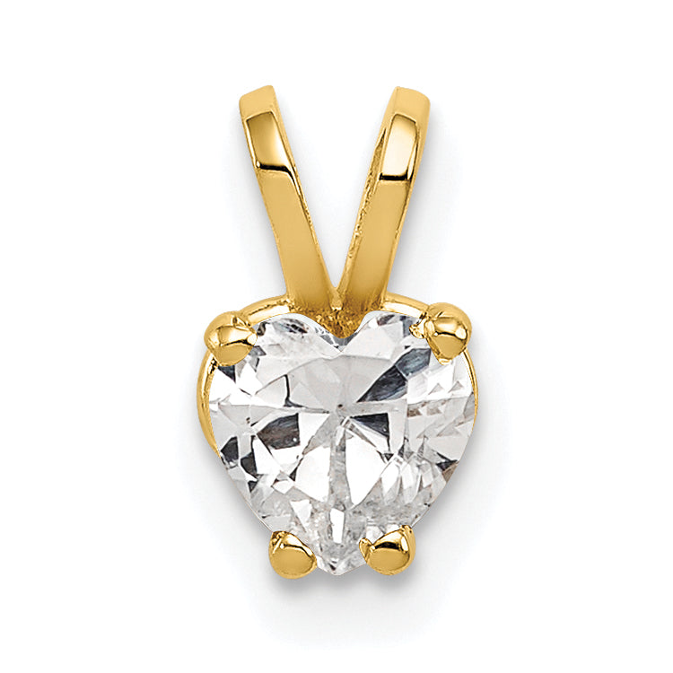 14k 5mm Heart Cubic Zirconia pendant Main image