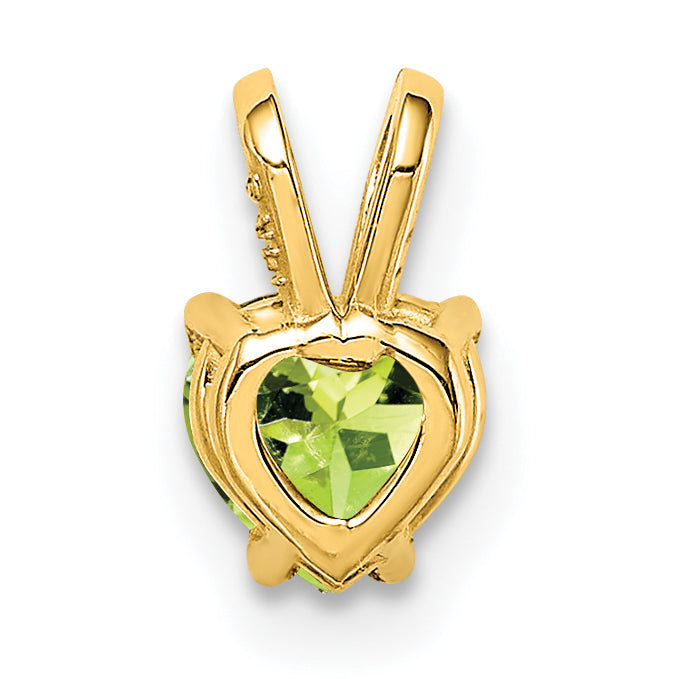14K 5mm Heart Peridot pendant