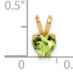14K 5mm Heart Peridot pendant