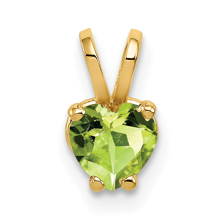 14k 5mm Heart Peridot pendant Main image