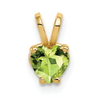14k 5mm Heart Peridot pendant