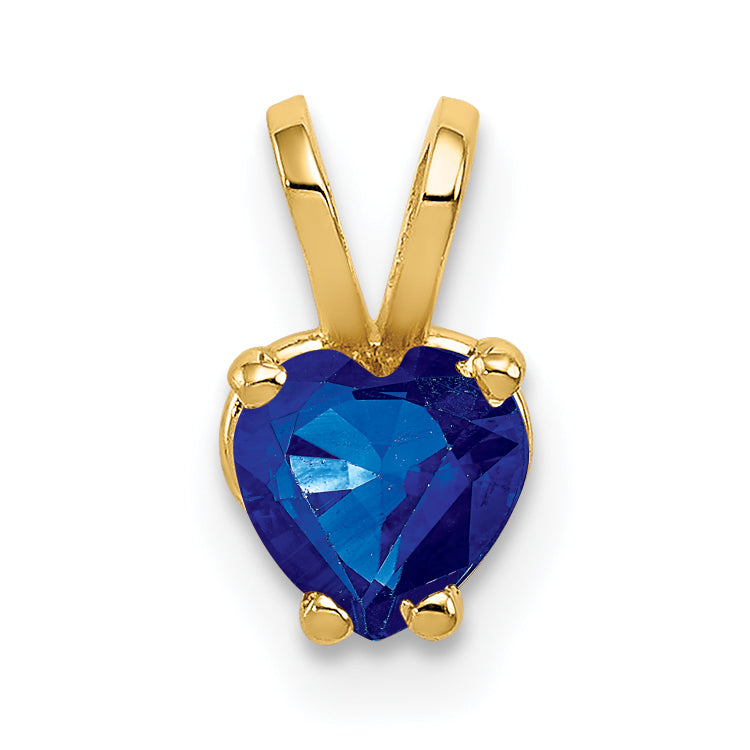 14K 5mm Heart Sapphire pendant