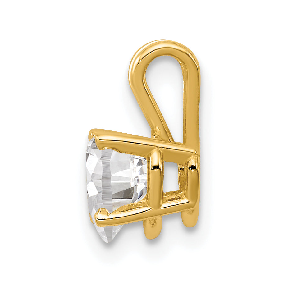 14K 6mm Heart Cubic Zirconia pendant Secondary image
