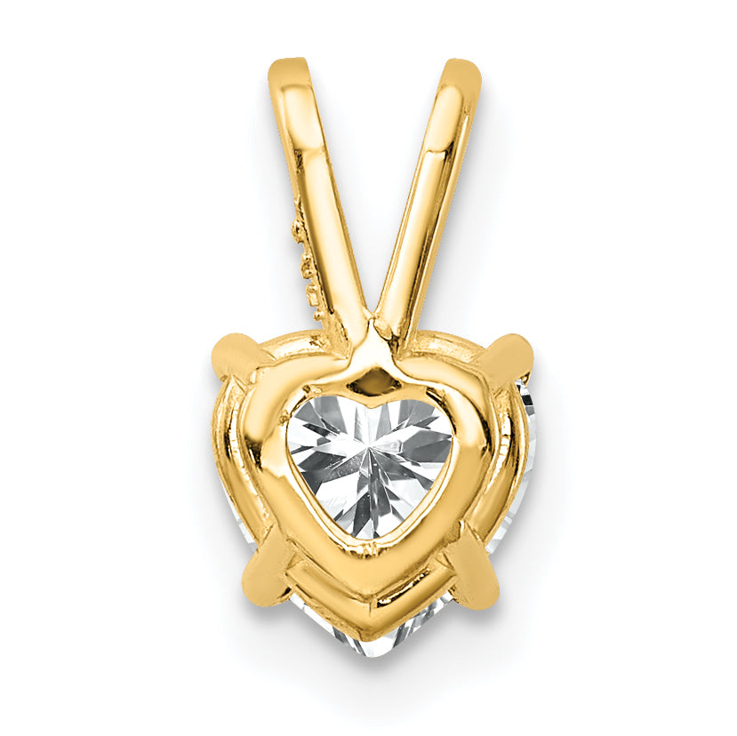 14K 6mm Heart Cubic Zirconia pendant