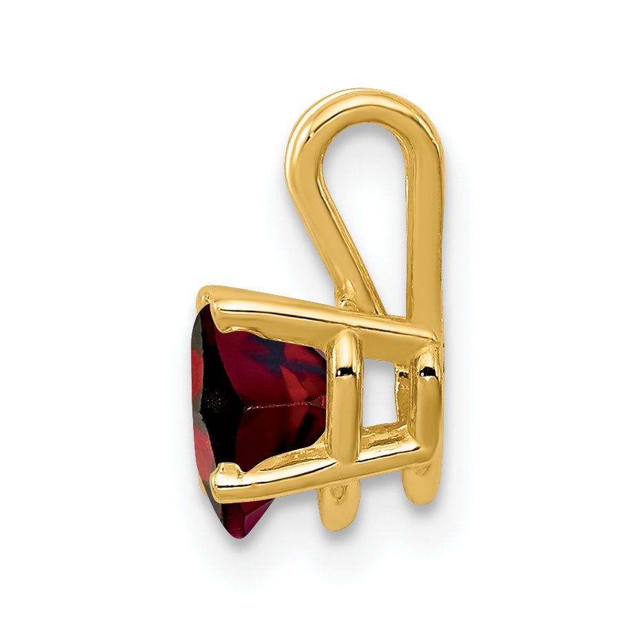 14K 6mm Heart Garnet pendant Secondary image