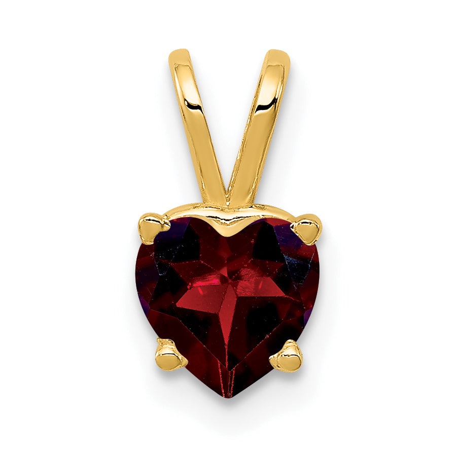 14k 6mm Heart Garnet pendant Main image