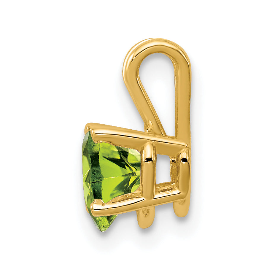 14K 6mm Heart Peridot pendant Secondary image