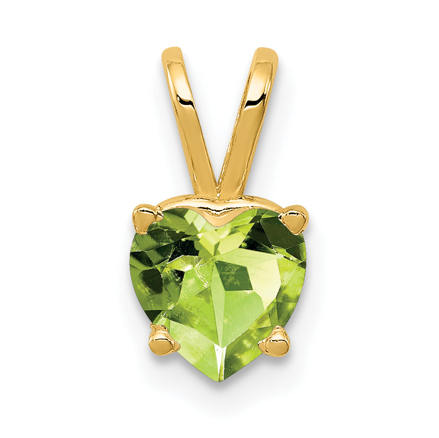 14k 6mm Heart Peridot pendant Main image