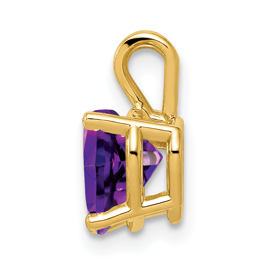 14K 7mm Heart Amethyst pendant Secondary image