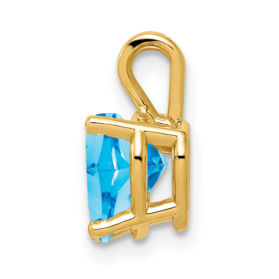 14K Blue Topaz Diamond pendant Secondary image