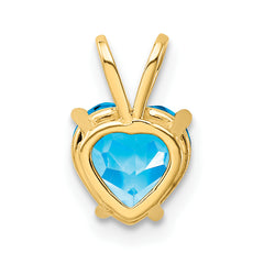 14K Blue Topaz Diamond pendant