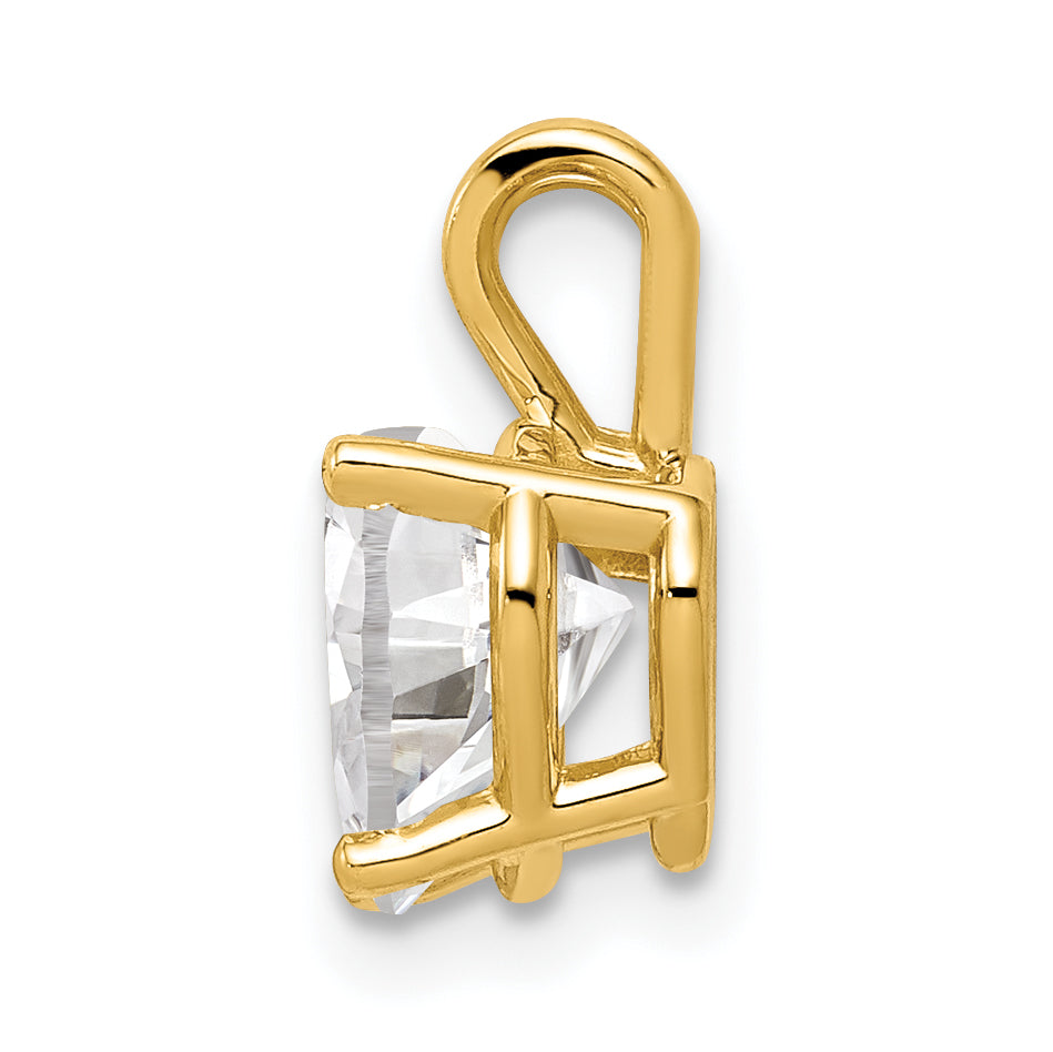 14K 7mm Heart Cubic Zirconia pendant Secondary image