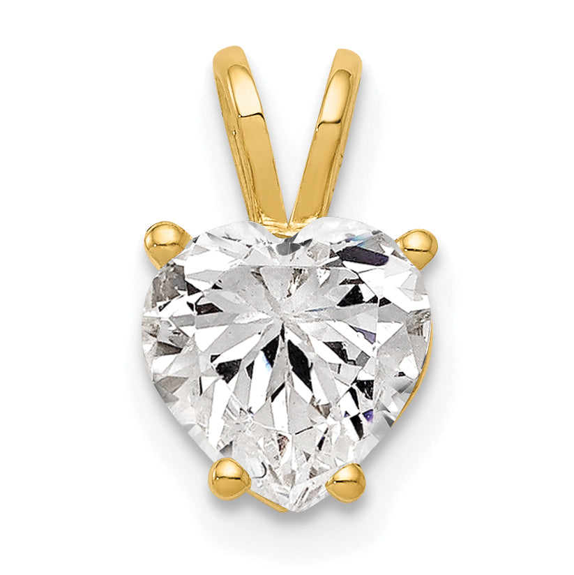 14k 7mm Heart Cubic Zirconia pendant Main image