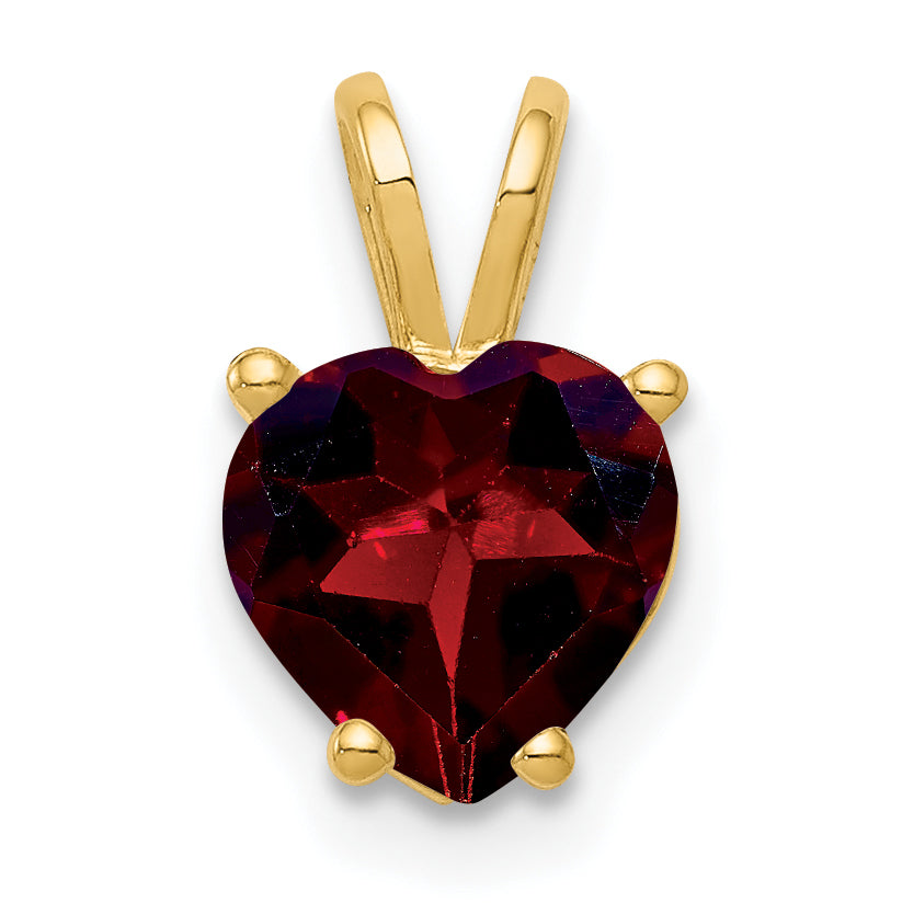 14k 7mm Heart Garnet pendant Main image
