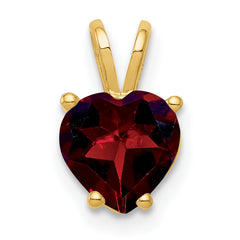 14k 7mm Heart Garnet pendant