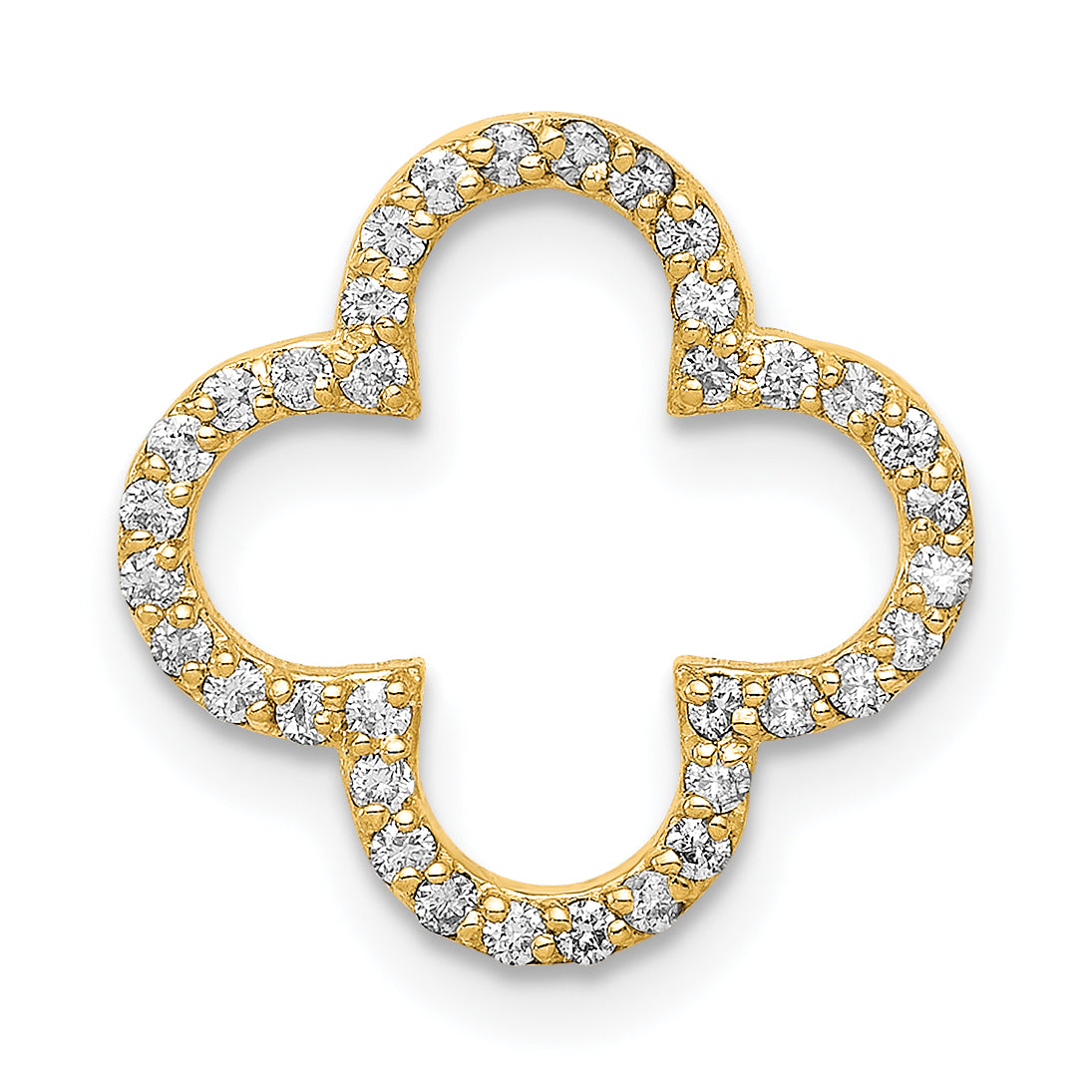 14k Small Diamond Quatrefoil Design Pendant Main image