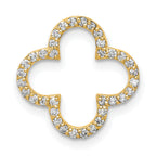 14k Small Diamond Quatrefoil Design Pendant