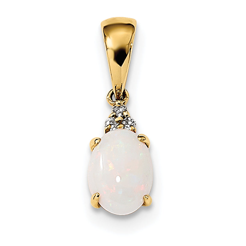 14k Austrian Opal and Diamond Pendant Main image
