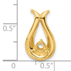 14k Holds 3.4mm Stone, Teardrop Shape Chain Slide Mounting (No Stone Included)